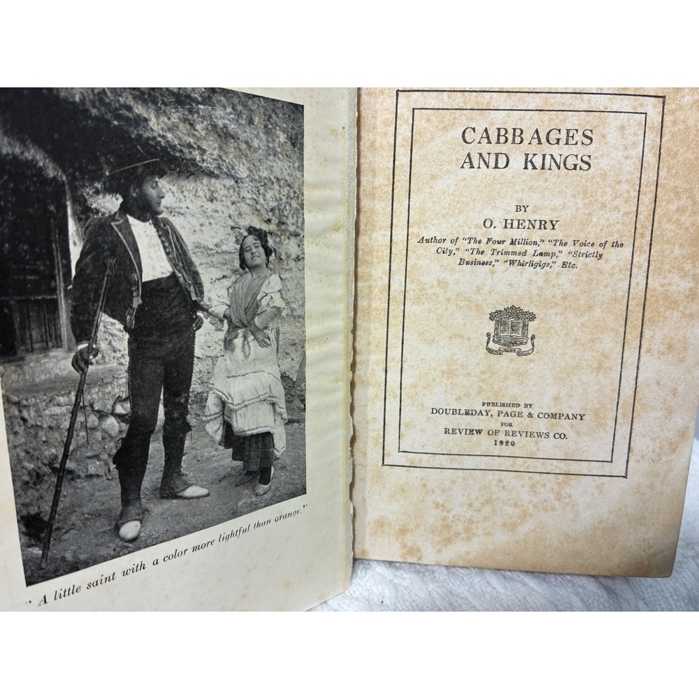 1920 Cabbages and Kings O Henry Antique Hardcover Doubleday Illustrated
